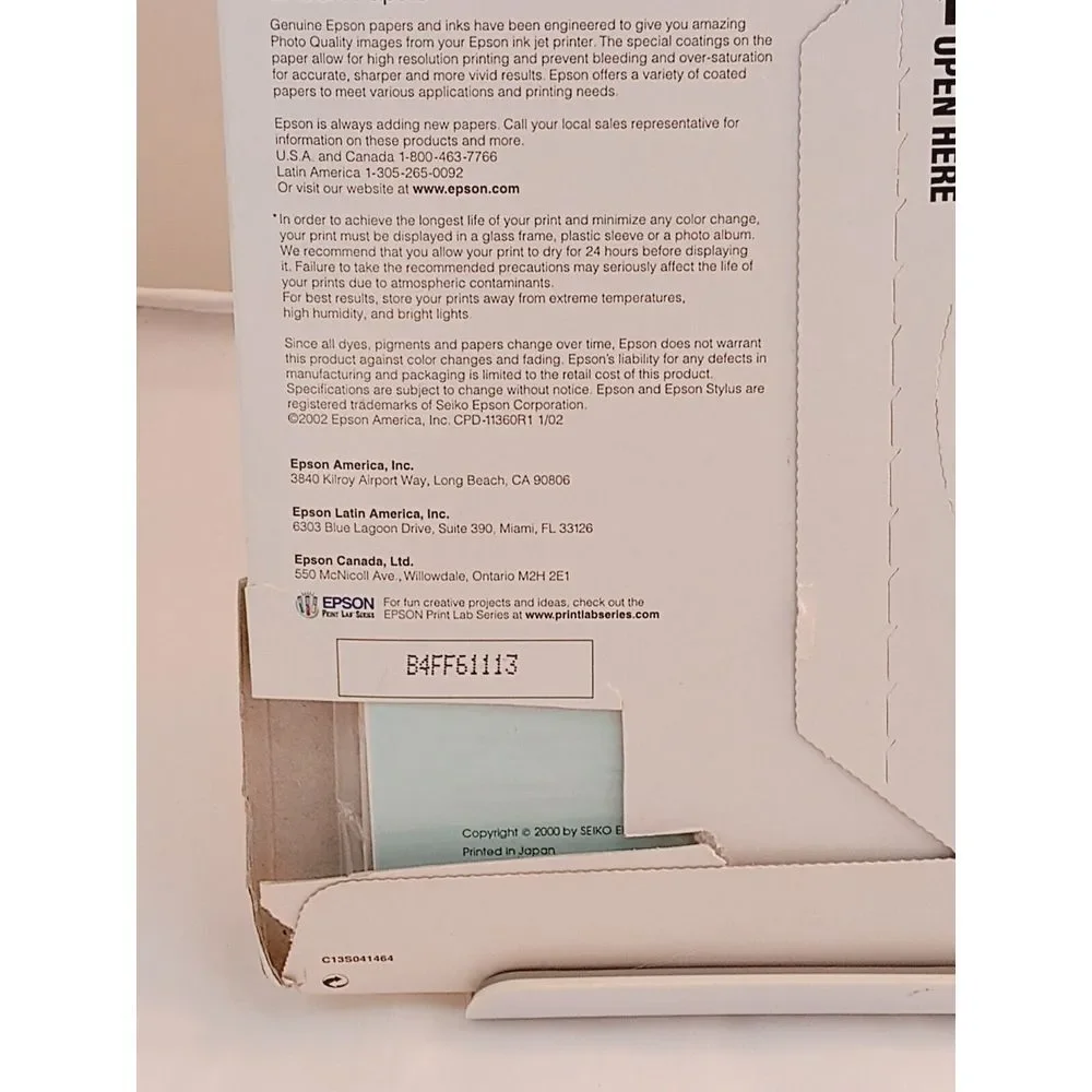 Epson Premium 5x7 Glossy Borderless‎ Photo Paper - 20 Sheets